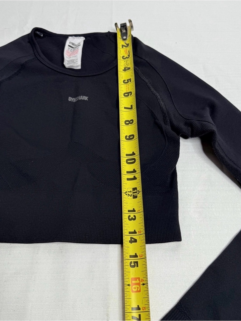 Gymshark Women’s Black Long Flex Long Sleeve Crop Top Open Back XS - Picture 6 of 11
